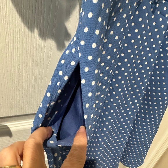 Kate Spade Cornflower Blue Tea Garden Toss Poplin Fit and Flare Dress - Picture 16 of 16